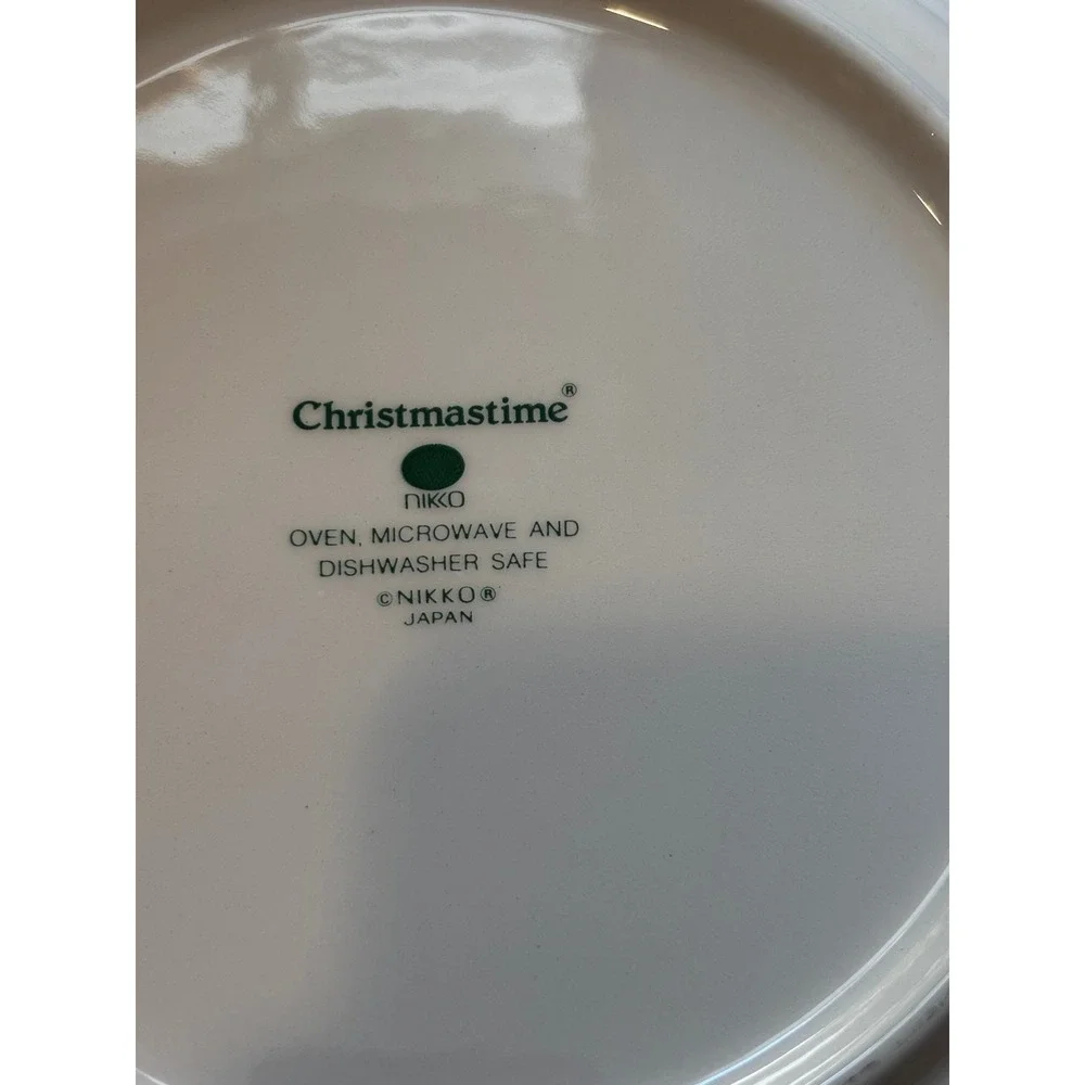 Nikko Christmastime Octagonal Dinner Plates Set of 3 Christmas Tree Japan